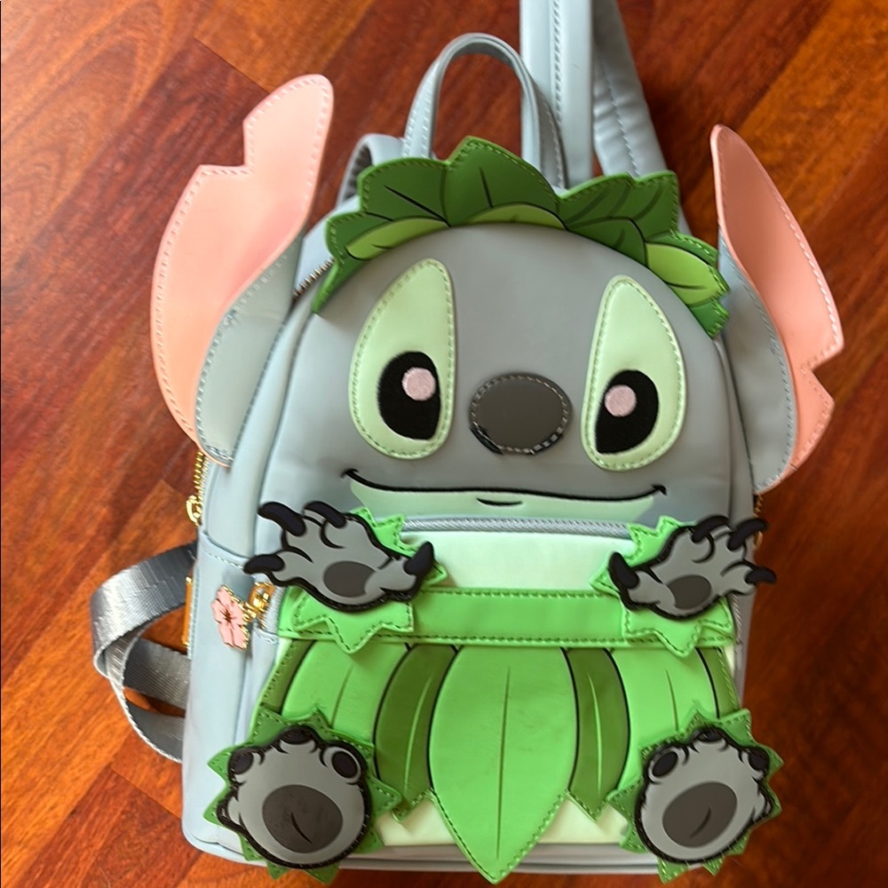 Loungefly Gray and Green Stitch Backpack